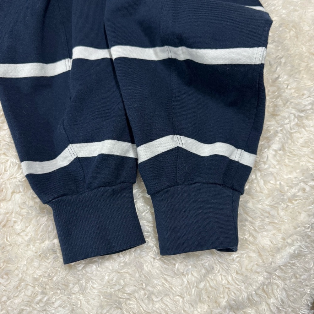 Lululemon Perfectly Oversized Cropped Crew Sweatshirt True Navy White Stripe 8 - Picture 9 of 13